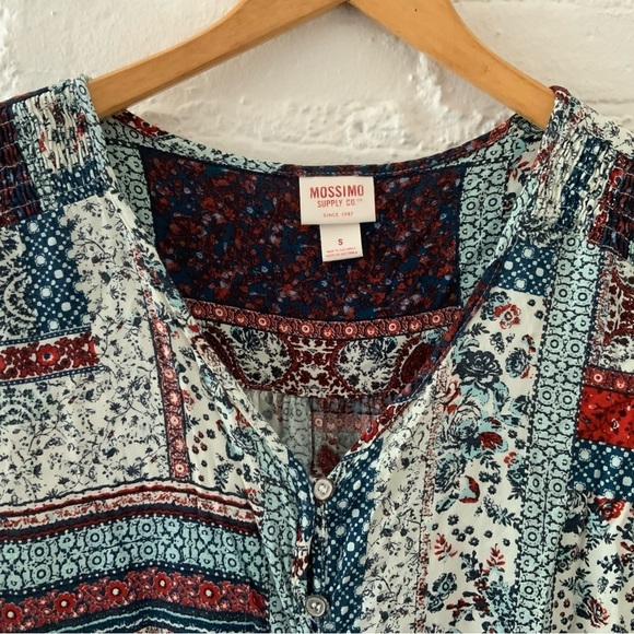 Mossimo Boho Patchwork Romper Hippie Festival Beach Cottage Fairy Size Small 90s - Picture 2 of 15